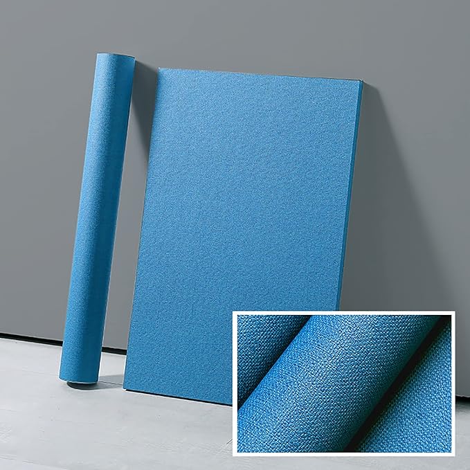 Yancorp 24"x120" Textured Fabric Navy Blue Faux Grasscloth Peel and Stick Wallpaper Self-Adhesive Linen Removable Wall Paper Cabinets Counter Top Liners