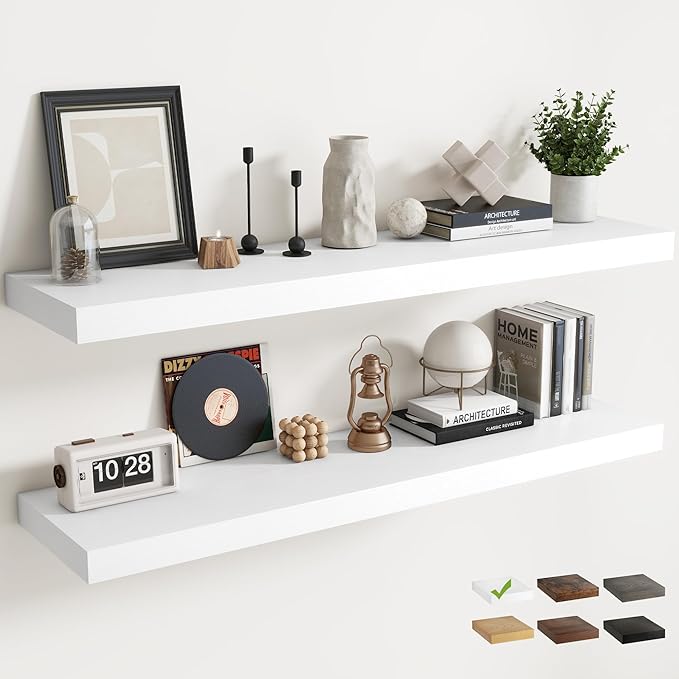 55 Inch Long Floating Shelves for Wall Set of 2, 12