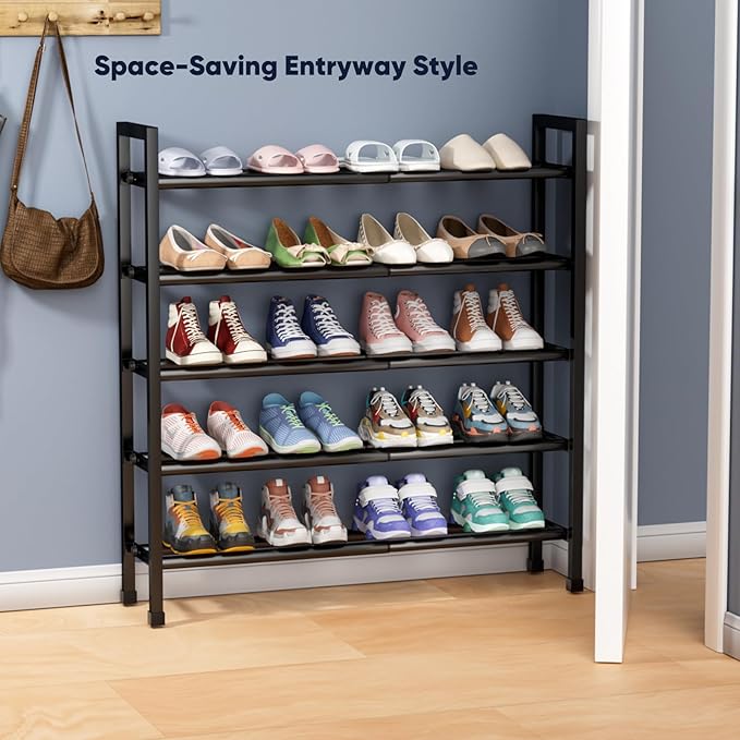 Abiglifty 5-Tier Expandable Shoe Rack,17