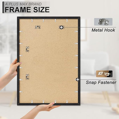 A PLUS MAX 27x40 Picture Frame, Black Engineered Wood Frame for 27 x 40 Inch Picture Poster Photo, Light Weight 27 by 40 Frame with Wood-grain for Wall - 1 Pack/Black/27 x40