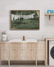 SHENIFY Large Laundry Room 16x24in Vintage Framed Canvas Wall Art Decor - Natural Framed