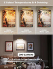 Picture Light Battery Operated, Wireless Art Light for Paintings, Dimmable 5000mAh Recharging Battery Picture Light with Remote Control for Wall, Gallery Dartboard Art Bedroom (Gold-1Pack)