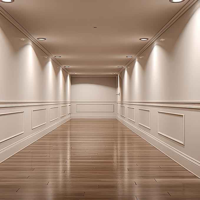 Accent Wall Molding Kit Premade Wainscoting Panels Wall Molding Peel and Stick Panel White Pre Cut Trim for Walls Picture Frame Molding for Home Decoration(6 Set,12 x 24 Inch)