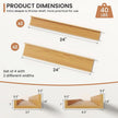 Fun Memories Picture Ledge Shelves Set of 4, 24 Inch Rustic Wall Mounted Floating Shelves with Lip for Home Storage and Décor in Bathroom, Kitchen, Nursery, Bedroom, Living Room, Oak