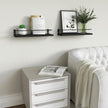 RICHER HOUSE Bathroom Shelves, Black Floating Wall Shelf Organizer Over Toilet Storage with 2 Shelves