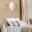 Peryiter 2 Pcs Boho Gold Wall Decor Metal Wall Art X Shaped Hanging Planters with Artificial Pampas Modern Home Gold Bathroom Decor for Bedroom Living Room