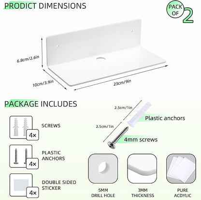 Acrylic Wall Shelves for Storage,Floating Shelf,Acrylic Display Shelves,Ledges for Pop Figures,Plant,Picture Photo for Bedroom Decor Living Room