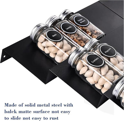 Metal Spice Rack Tray - Spice Drawer Organizer for Kitchen Cabinets Storage and Organization (Jars Not Included)
