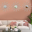 Uaussi 3 Pack Crystal Sunburst Wall Mirror Décor Rhinestone Mirrors Decorative Home Wall Art for Living Room Bedroom Entryway(Crystals Silver)