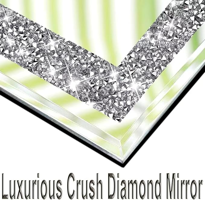 Crush Diamond Mirrors Wall Decor 6inch Mirror Tiles for Crafts, 8 Pack Square Silver Diamond Glass Mirrors for Home Wall Decor, Mosaics DIY.