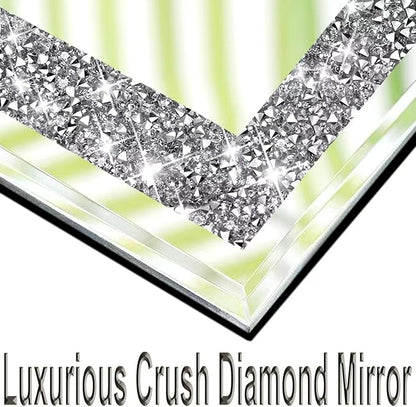 Crush Diamond Mirrors Wall Decor 6inch Mirror Tiles for Crafts, 8 Pack Square Silver Diamond Glass Mirrors for Home Wall Decor, Mosaics DIY.