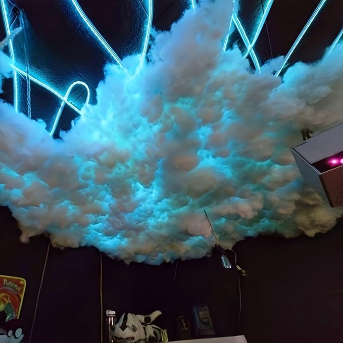3D Thundercloud Night Light - Smart RGB LED Strip Light, USB-Powered Ceiling Mount Ideal for bedrooms, Games Rooms and Party Decorations, Features Colour-Changing Ambient Lighting (500cm)