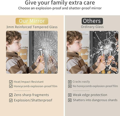 Koonmi Black Bathroom Mirror for Wall, 30x71 Inch Matte Metal Deep Framed Rounded Corner Wall Mirror, Shatterproof Tempered Glass for Farmhouse Bedroom Entryway, Vertically or Horizontally