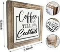 Coffee Till Cocktails Sign, Coffee Bar Decor, Wood Box Desk Décor, Home Bar Decor, Farmhouse Desk Decoration, Home Tabletop Decoration, Shelf Decorative Plaque