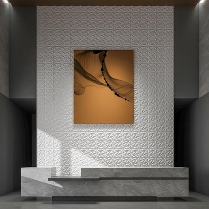 Art3dwallpanels 50 Pack 3D Wall Panel Diamond for Interior Wall Décor, PVC Flower Textured Wall Panels for Living Room Lobby Bedroom Hotel Office, White, 12''x12''