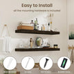 fuqing Floating Shelves for Wall - 36 Inch Dark Wood Shelves Set of 2-36 Inch Wide x 9.3 Inch Deep x 1.6 Inch Thick Wood Wall Shelves for Room Decor & Storage
