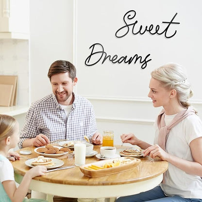 Sweet Dreams Wall Decor Metal Wall Art Large Modern Living Room Farmhouse Sign for Bedroom Black Metal Wall Art for Office and Home Wall Decor (Black, Farmhouse)