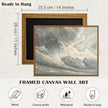 SHENIFY Landscape Framed Canvas Wall Art Vintage Classical Clouds in the Sky Prints Hallway Bathroom Office Decor - 11x14in Natural Framed