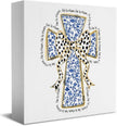 He Is Risen Sign Easter Religious Decorations Christian Easter Decor Blue And White Chinoiserie Decor Wooden Box Sign for Home Office Bedroom Living Room Desk Shelves