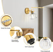 Wall Sconces Vintage Fixture Light, Vanity Lights for Bathroom, Modern Wall Light Fixtures, Metal Sconces Wall Lighting with Glass Shade, Farmhouse Wall Lamp for Bedroom Living Room
