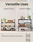 SONGMICS Shoe Rack, 3-Tier Shoe Organizer, Metal Storage Shelf, Upright or Upside Down, for 8-12 Pairs, Stackable, for Entryway, 11.8 x 26.8 x 21.7 Inches, Black ULSA203B01
