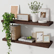 Marsmiles Wood Floating Shelves for Wall Set of 2, 24 Inch Wide Rustic Wooden Floating Shelves, Invisible Wall Mounted Display for Living Room Bedroom Kitchen Bathroom Office, Weathered