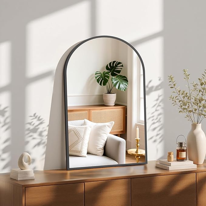 Sweetcrispy 20"x30" Arched Black Mirrors for Wall, Bathroom Mirrors for Over Sink, Entryway, Living Room