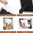 IZIDDO 4x6 Picture Frames Set of 4, Silver Mirror Glass Photo Frame for Tabletop Display, Gift Picture Frame, Horizontally or Vertically
