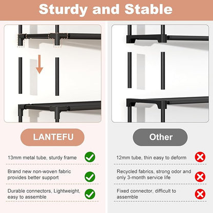 10 Tiers Tall Shoe Rack 20-25 Pairs Boots Organizer Storage Sturdy Narrow Shoe Shelf for Entryway, Closets with Hooks, Black