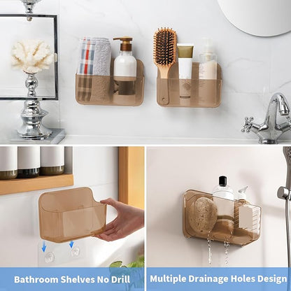 Diesisa 2pc Acrylic Wall Mount Organizer, Adhesive Cabinet Door Organizer,Acrylic Bathroom Shelves for Wall,No Drilling Hang Walls,with Self Adhesive Tape, for Bathroom, Kitchen, Living Room