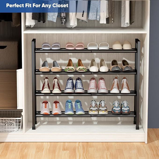Abiglifty 4-Tier Expandable Shoe Rack,17