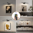 Wireless Picture Lights for Wall,23.5 Inch Black Art Light for Paintings,Battery Operated Picture Lights with Remote Control,Dimmable Rechargeable Art Lamps for Picture Frame,Gallery
