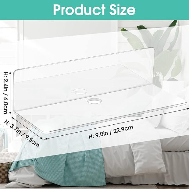 Maitys 8 Pcs Acrylic Floating Shelves 9 Inches Adhesive Wall Mounted Shelves No Drill Hanging Acrylic Wall Display for Living Room Bathroom Bedroom Kitchen Office(Clear)