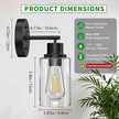 1-Light Black Bathroom Wall Sconce with Clear Glass Shade, Modern Vanity Light Fixture Over Mirror for Bathroom, Bedroom, Hallway, Living Room