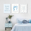 Blue Bow Jesus Wall Art Decor, Light Blue Coquette Dorm Room Wall Decor Paintings, Inspirational Bible Verses Canvas Posters Prints Pictures for Girls Dorm Room, Bedroom, Bathroom 16x24 Inch Framed