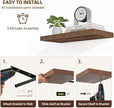 72 Inch Floating Shelves, 3D Textured Wood Grain, 72