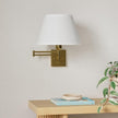 TRLIFE Remote Control Dimmable Wall Sconce, Adjustable Color Temperature 2700K-6500K Brushed Brass Swing Arm Wall Lights with Plug in Cord, 11.8