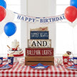 4 Pcs Baseball Decorations Stacked Wooden Blocks Signs with Bat Topper, Summer Nights Ballpark Lights Decor - Baseball Table Decor Ideal Gift for Fans Boys Room Party Coffee Shelf