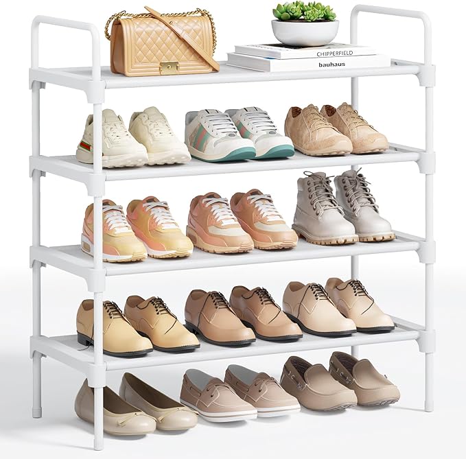 Kitsure Shoe Rack for Closet, Shoe Organizer for Front Door Entrance, Stackable Shoe Shelf, Detachable Closet Organizers and Storage, 26.6
