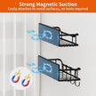 Magnetic Spice Rack,Multifunctional Magnetic Shelf for Washing Machine,Refrigerator,Microwave,and Any Metal Surface,Powerful Magnetic Shelves Include Magnetic Paper Towel Holder (5 pcs - Black)