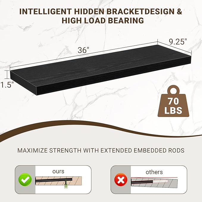 36 Inch Floating Shelves, 36