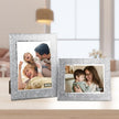 6x8 Picture Frame Glass 2 Pack, Sparkly Glitter Photo Frame 6 x 8 Mirror Crystal Wedding Gift Wall and Tabletop Display