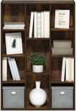 Furinno LUDER Book Shelf, 11-Cube Bookshelf, Reversible Bookcase, 9.4 x 29.1 x 41.7, for Living Room, Bedroom, Home Office, Amber Pine