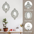 ZEXUIRU Set of 4 Wooden Rustic Wall Mirror Vintage Style Decorative Entry Mirror Farmhouse Wall Decoration for Living Room Bedroom Bathroom Kitchen