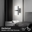 Aipsun Black Wall Sconces Hardwired Modern LED Sconces Wall Lighting Indoor Wall Sconce for Living Room Hallway 6000K White Light