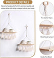 Artilady Macrame Wall Hanging Shelf - 2 Pack Wood Shelves Boho Wall Shelf Decor with Tassels & Wooden Beads, Rustic Floating Shleves Plant Aesthetic Room Decor for Teen Girls