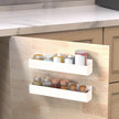 VAEHOLD Adhesive Acrylic Spice Rack with Nano Double Sided Tape Wall Mount Organizer Wall Spice Rack With Shelf Ends for Kitchen Cabinet Door - 2 Pack 12'' Shelves (White)