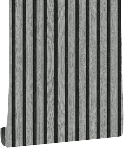 Wallpaper Peel and Stick Wood Grating Stripe Self-Adhesive Wallpaper Faux Wood Contact Paper Wood Slats Self Adhesive Wall Paper PVC Vinyl Film Removable Waterproof (Wood D, 17.3" x 118")