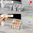Yieach 2 Pack Tiered Spice Rack Organizer for Cabinet,Pantry,3 Tier Clear Acrylic Spice Rack Organizer & Holder,Step Shelves for Vitamin,Medicine Bottle,Jar,Can,Condiment Organizer and Seasoning Shelf