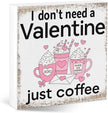Valentines Coffee Desk Decor, Valentine's Day Gifts for Coffee Lover Bar Station, Valentine Home Office Table Sign for Kitchen Shelf Tiered Tray, Cafe Tabletop Decoration to Couples